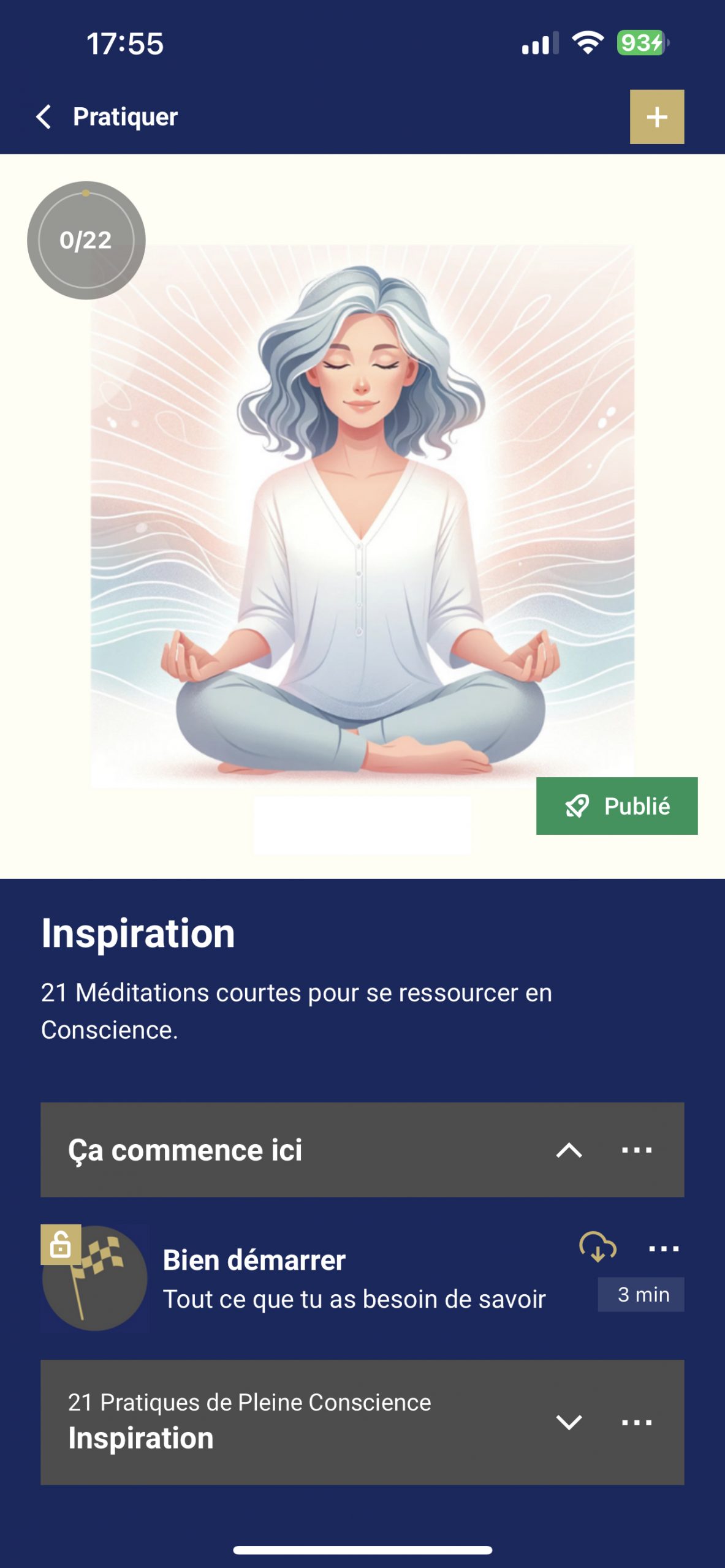 Application mobile de méditation
